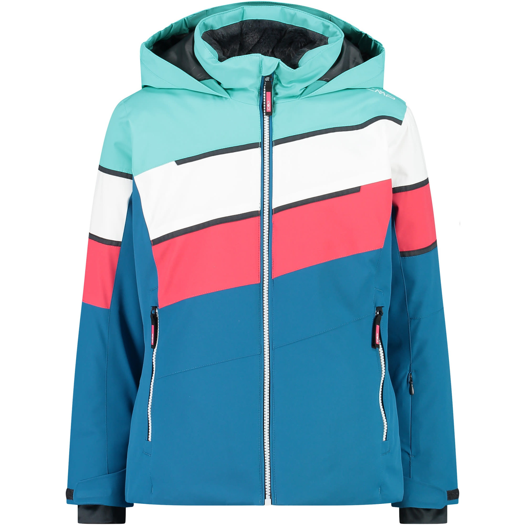 Cmp Girls Jacket Fix Hood I Blau / Pink | Größe 110 | Mädchen Ski- & Snowboar