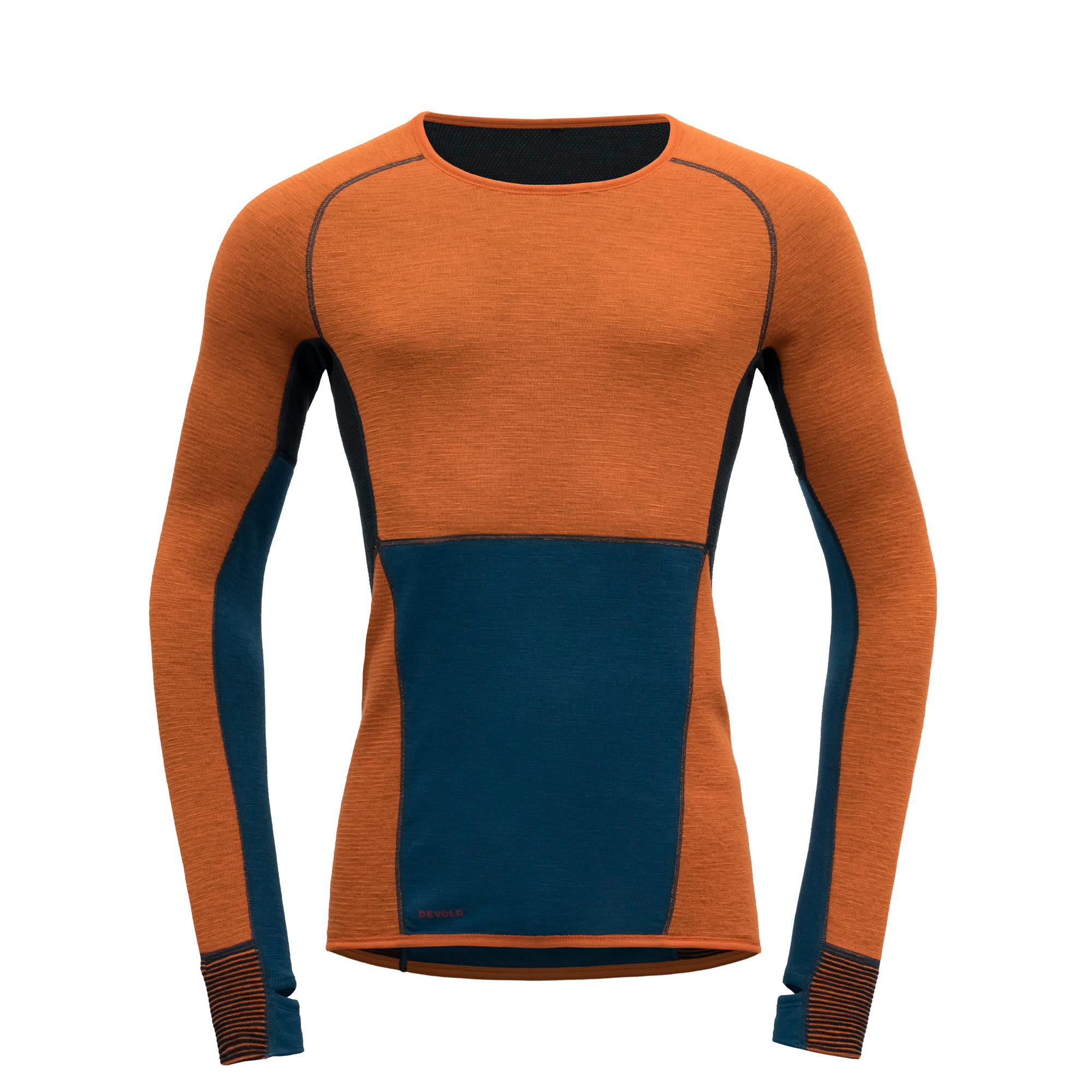 Devold M Tuvegga Sport Air Merino Shirt Colorblock / Orange | Größe XL | Herre
