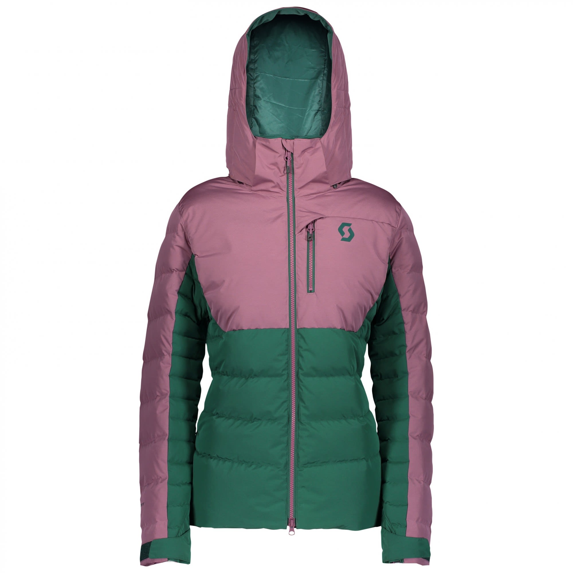 Scott W Ultimate Down Jacket Colorblock / Grün / Pink | Damen Ski- & Snowboardj