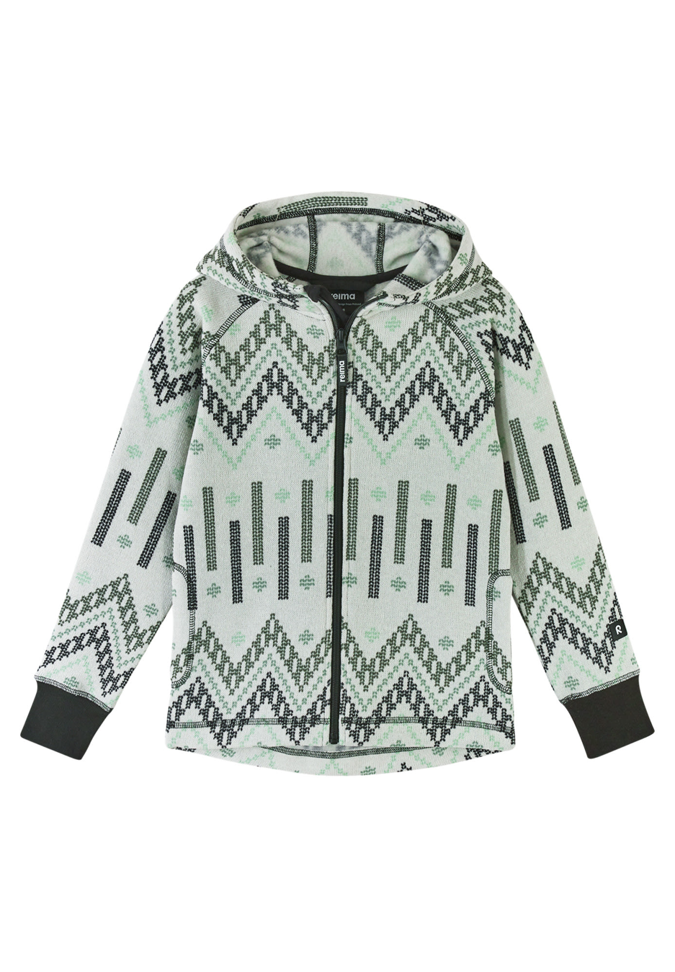Reima Kids Northern Fleece Sweater Grün / Weiß | Größe 116 | Kinder Anorak