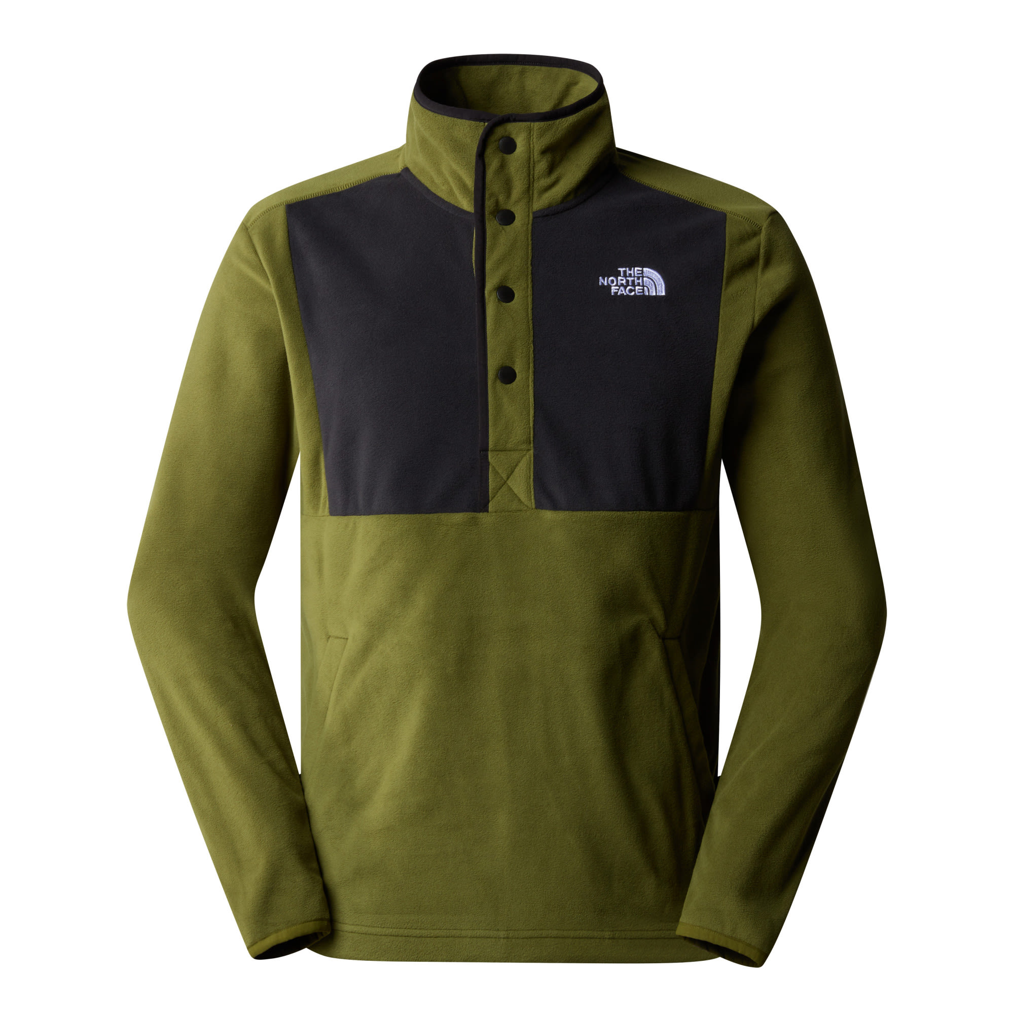 The North Face M Homesafe Snap Neck Fleece Pullover Colorblock / Oliv | Größe 