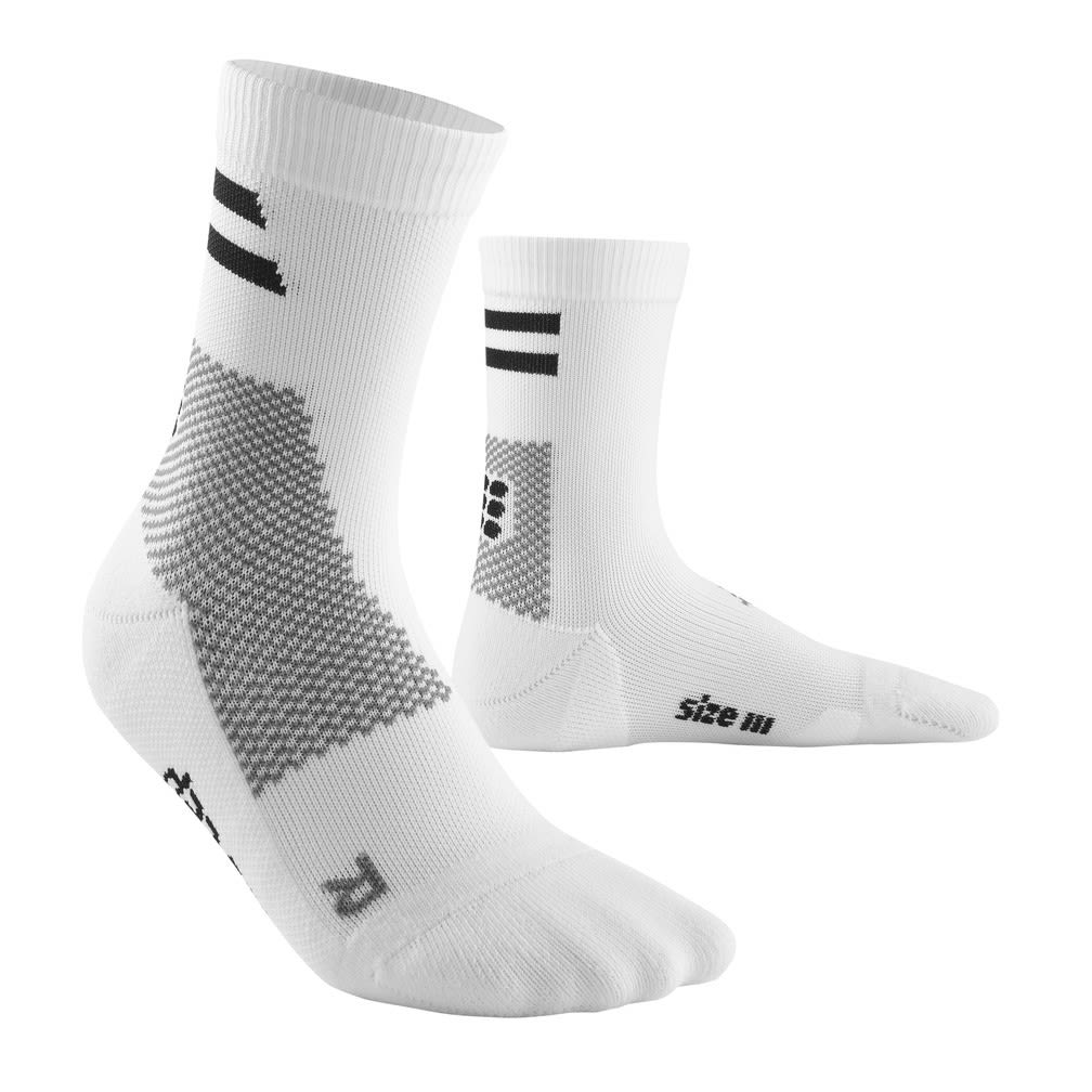 Cep Training Compression Socks Mid Cut Weiß |  Kompressionssocken