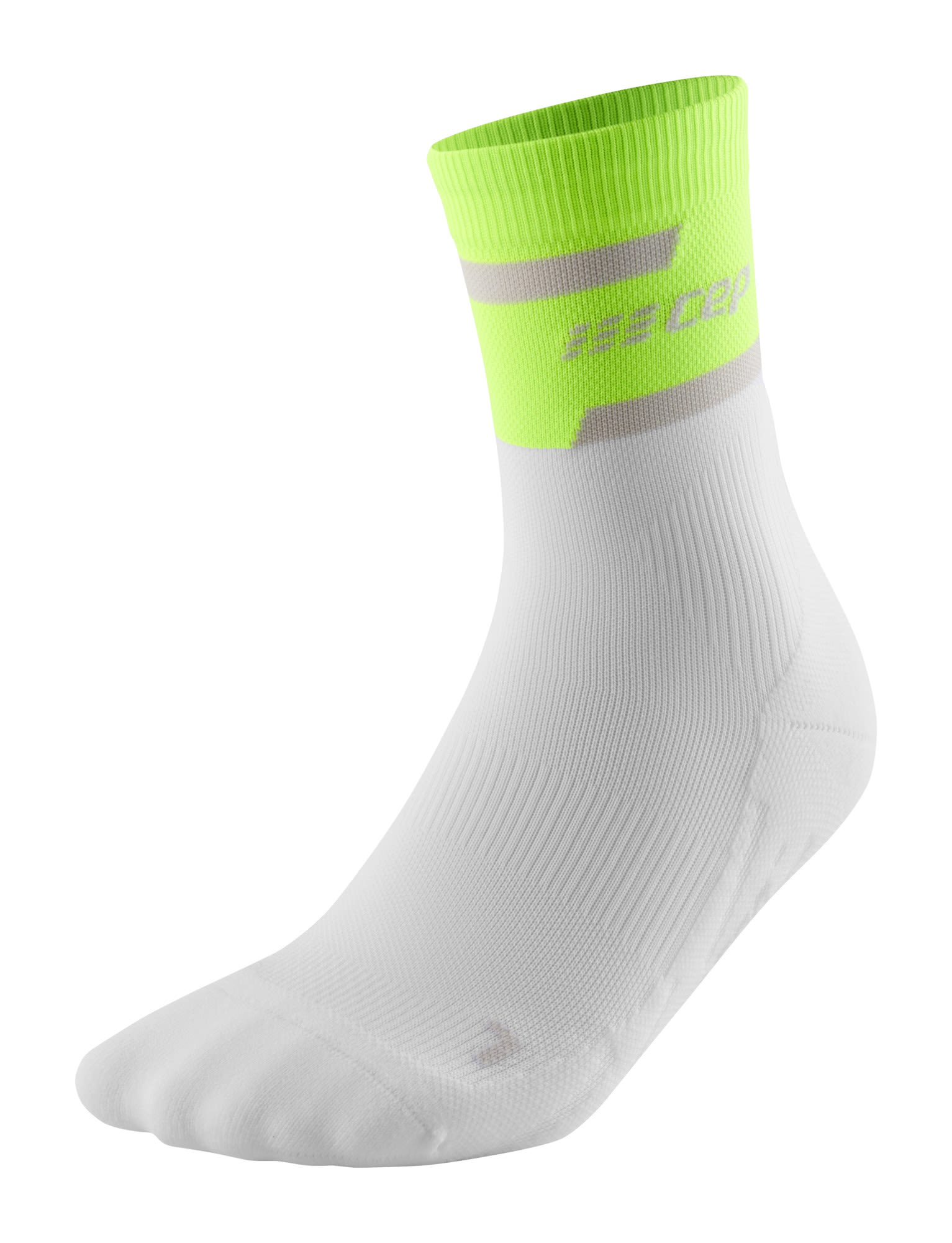 Cep M The Run Compression Socks Mid Cut Colorblock / Grün / Weiß | Größe V |