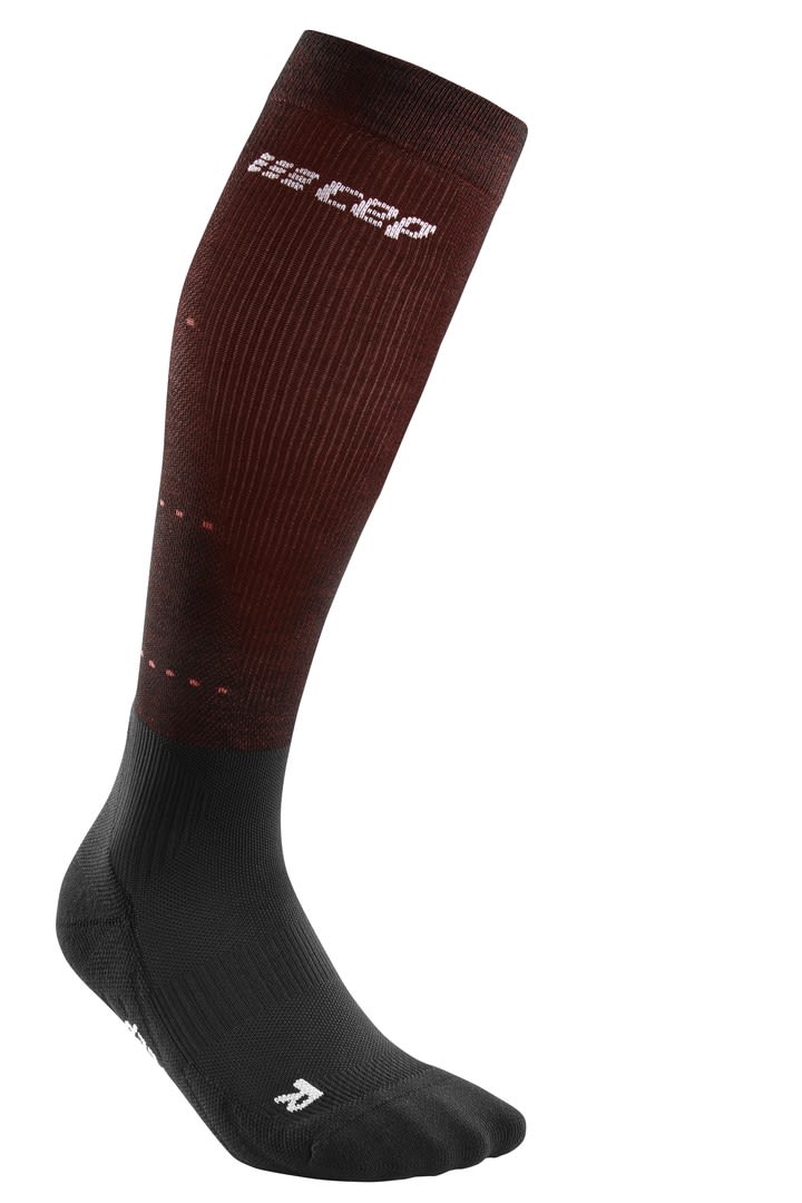 Cep M Infrared Recovery Compression Socks Tall Rot / Schwarz | Herren Kompressio
