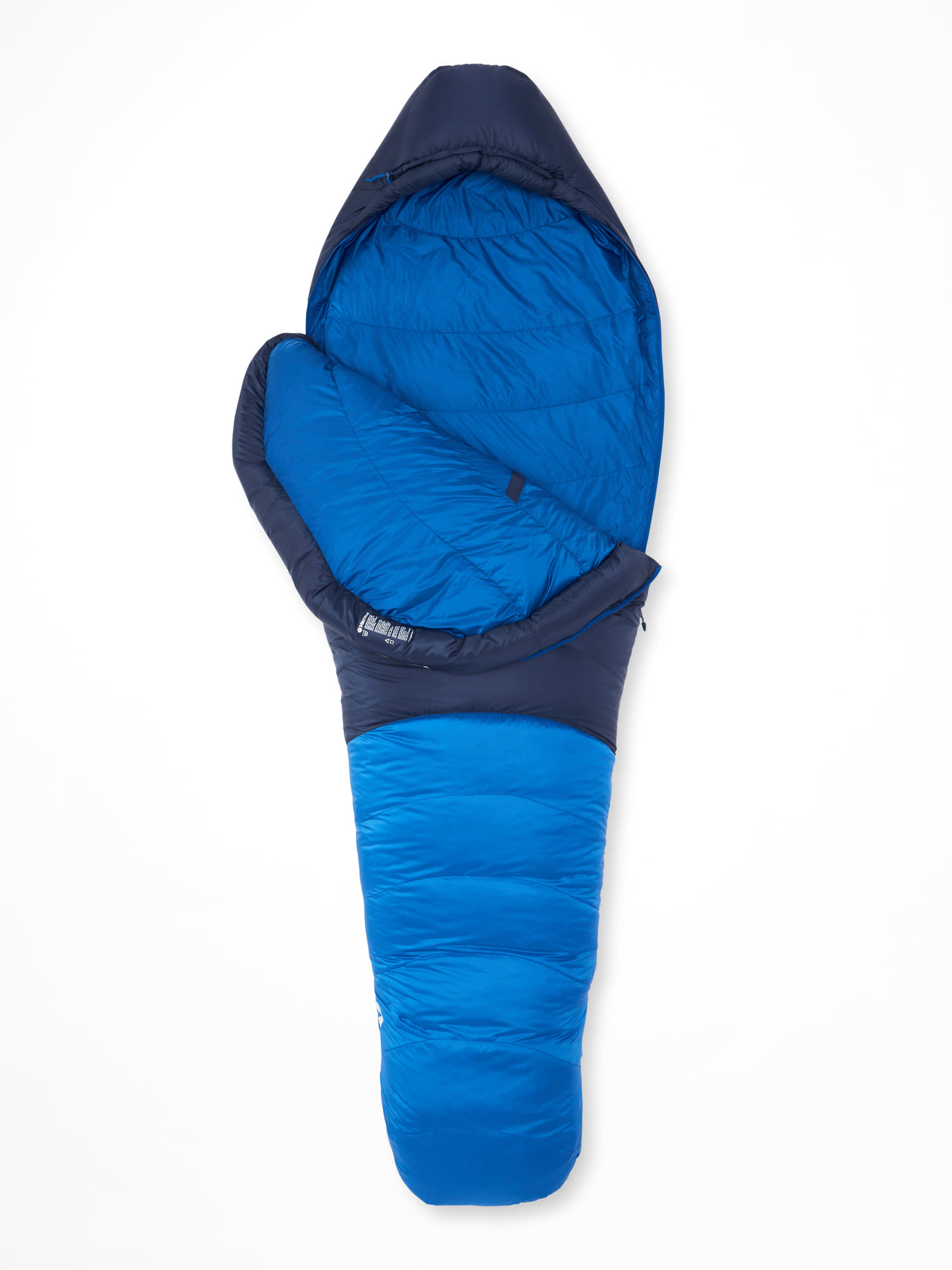 Marmot Helium Long Blau | Größe 220 cm - RV links |  Daunenschlafsack